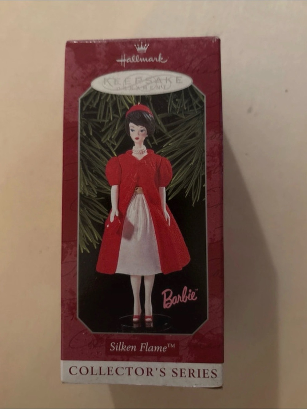 Barbie Silken Flame Red and White Collector Ornament by Barbie